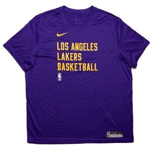 NIKE Los Angeles Lakers LA NBA Short Sleeve Performance Shirt Purple XL ~ New